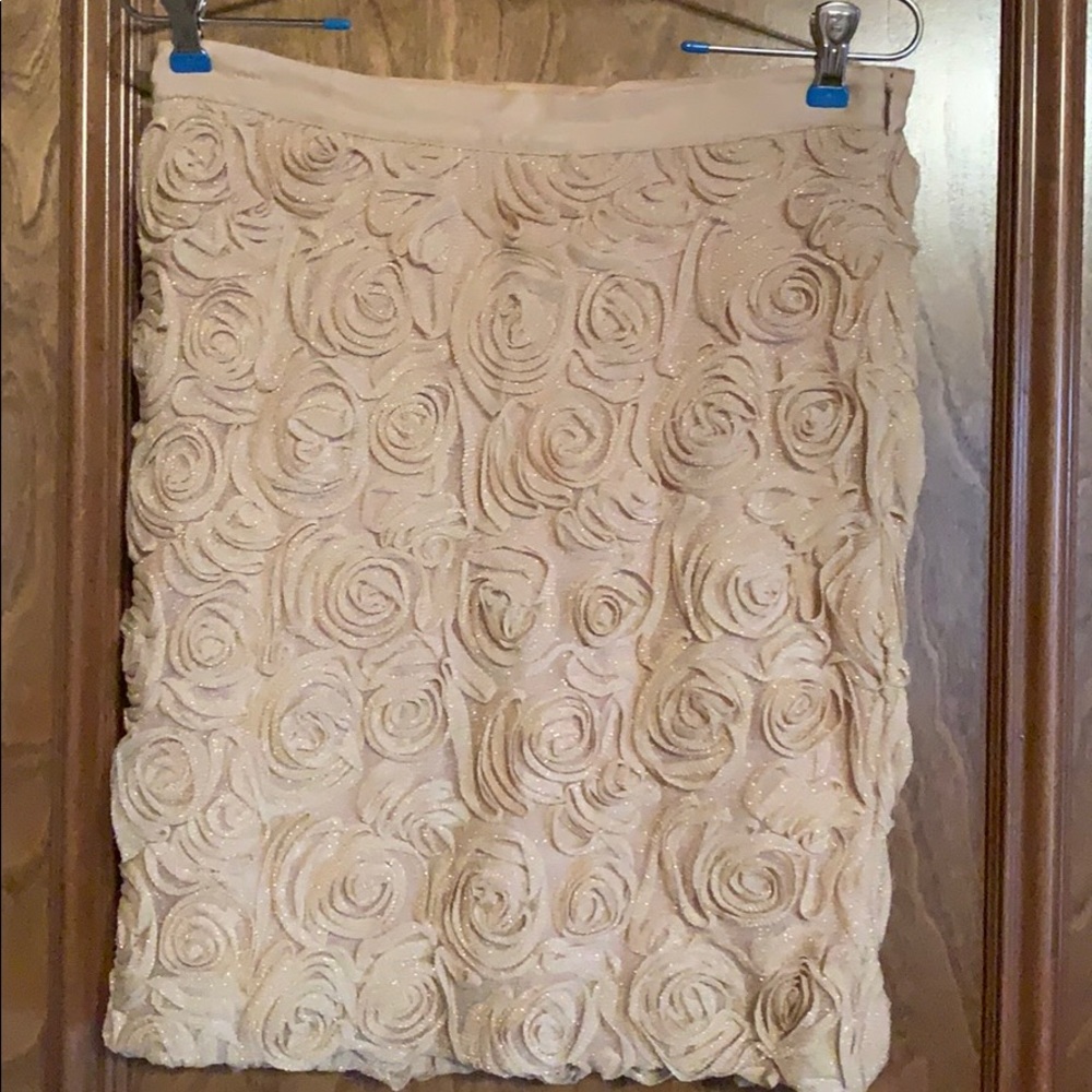 Banana Republic size 4 champagne gold mini skirt.